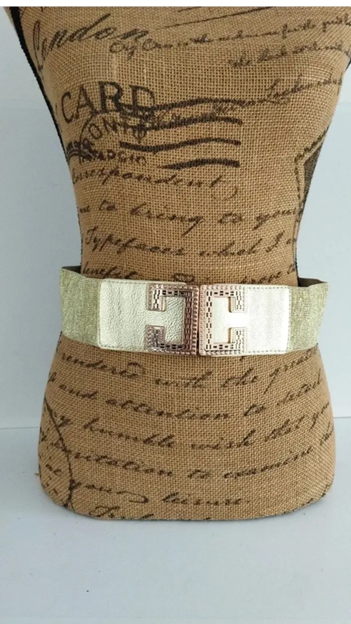 superbe Ceinture élastique doré femme 75/80 cm