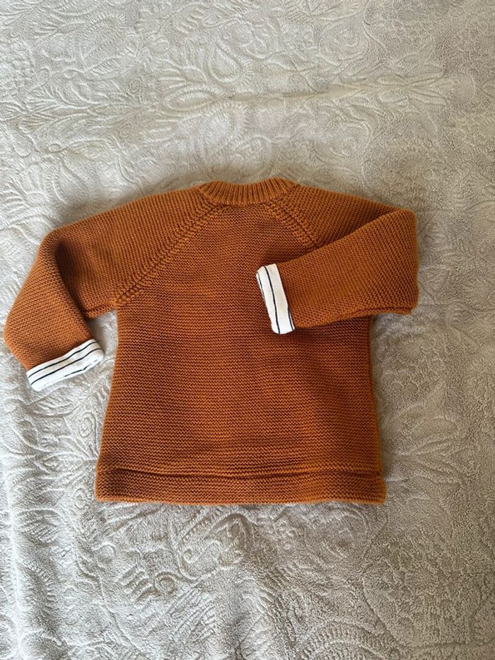 Gilet en tricot point mousse badge brodé ourson pour bébé garçon 3 mois Orchestra - photo numéro 6