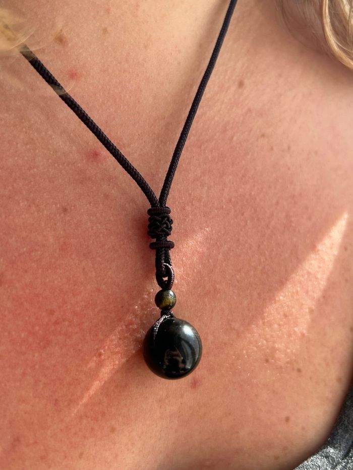 Collier en obsidienne noire – Protection & Ancrage - photo numéro 3