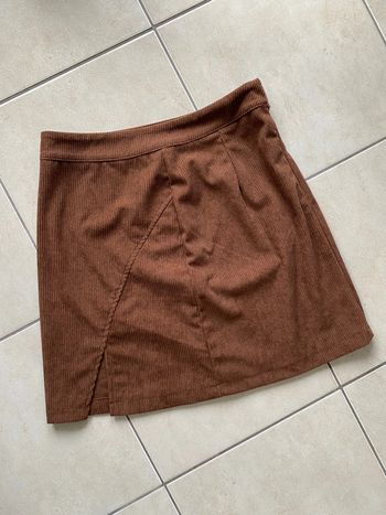 Jupe femme velours marron chocolat 38