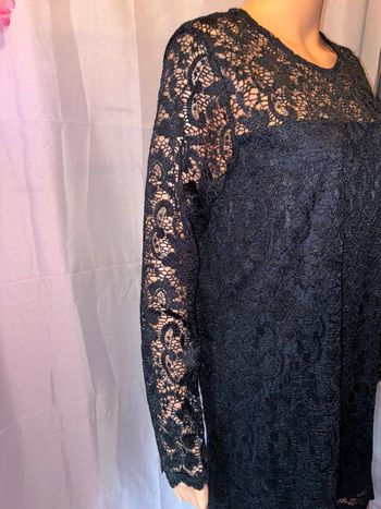 Superbe Robe Courte en Dentelle Noire Mango Casual (Taille M)