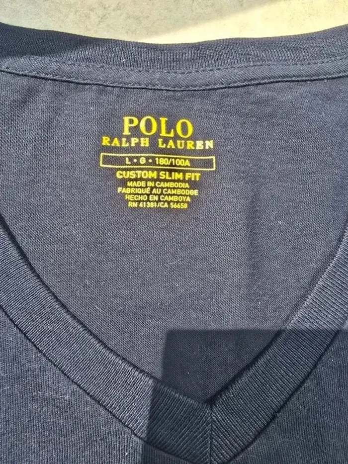 Tee-shirt Ralph lauren L coupe col rond marine Homme Men tee15 - photo numéro 2