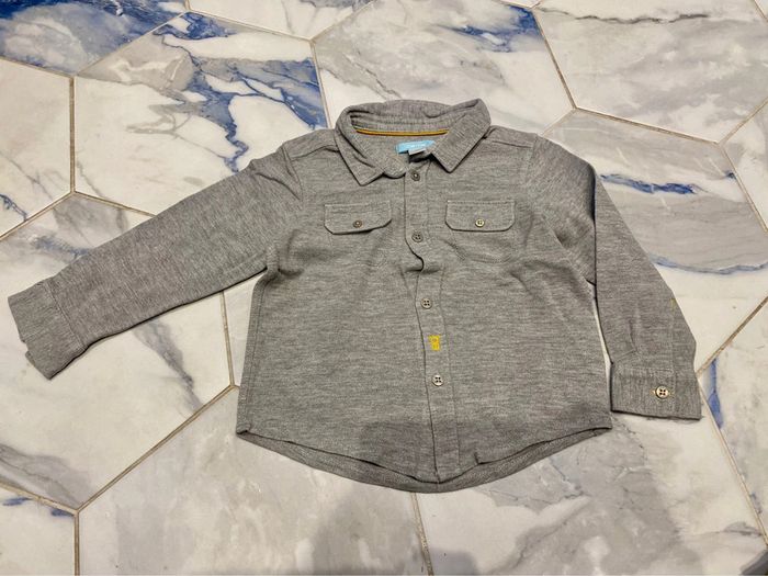 Chemise manches longues bébé grise OBAÏBI 23 mois