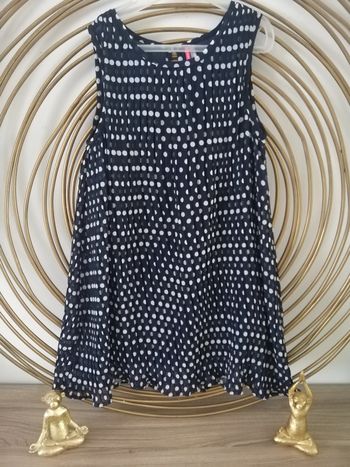 Robe bleu marine à pois blancs Orchestra T8ans