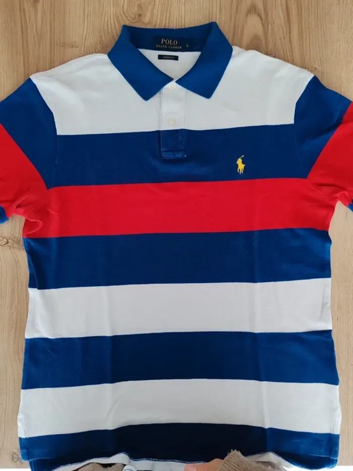 Polo a rayures homme Ralph Lauren taille L - photo numéro 3