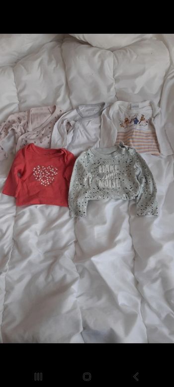 Lot 5 bodies bébé fille 3 mois