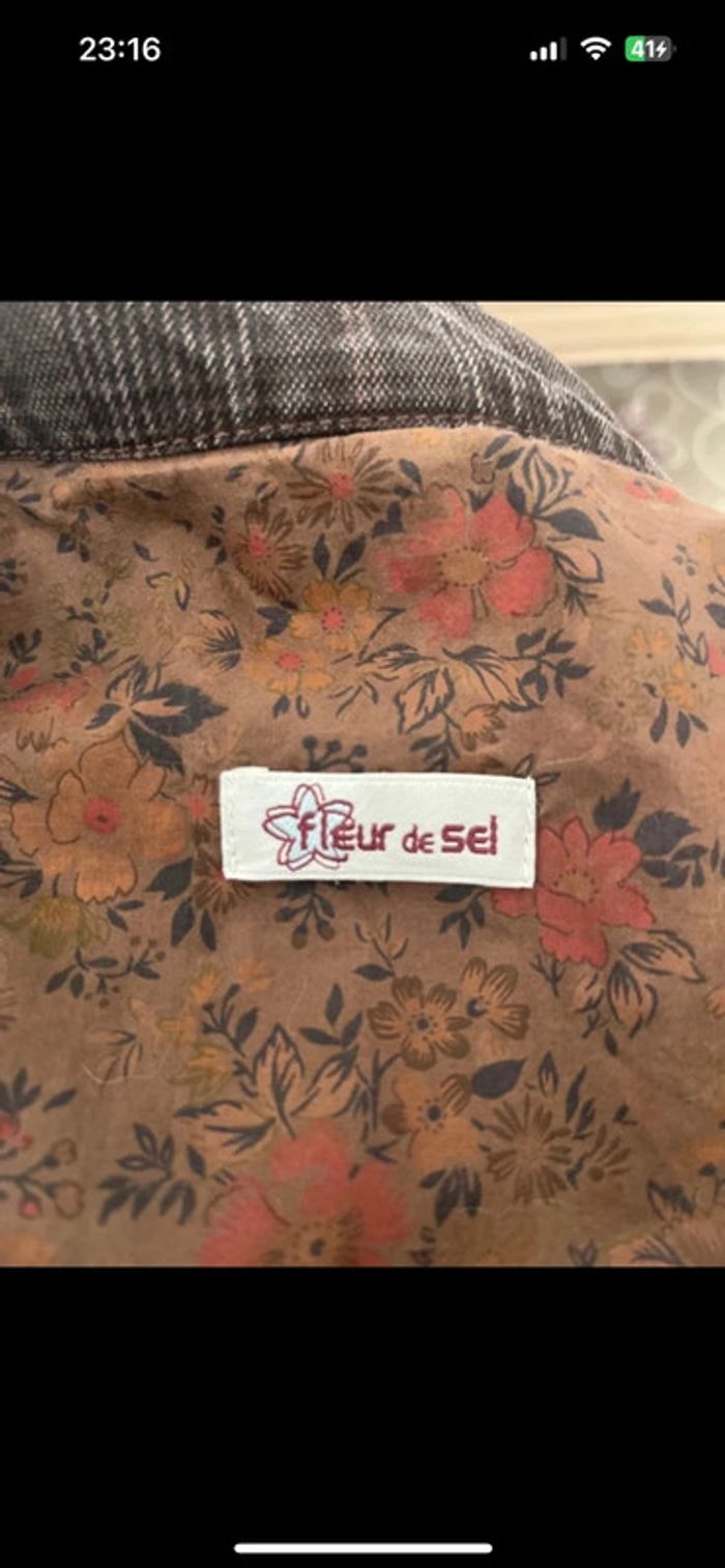 Veste en jean fleur de sel - photo numéro 4