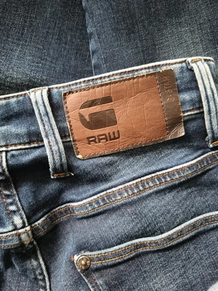 Jean G-STAR raw coupe boyfriend skinny ,taille mi-haute ,stretch - photo numéro 8