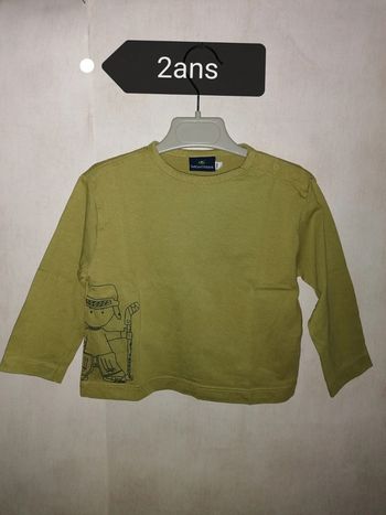 Tee-shirt vert manches longues Sergent major 2ans