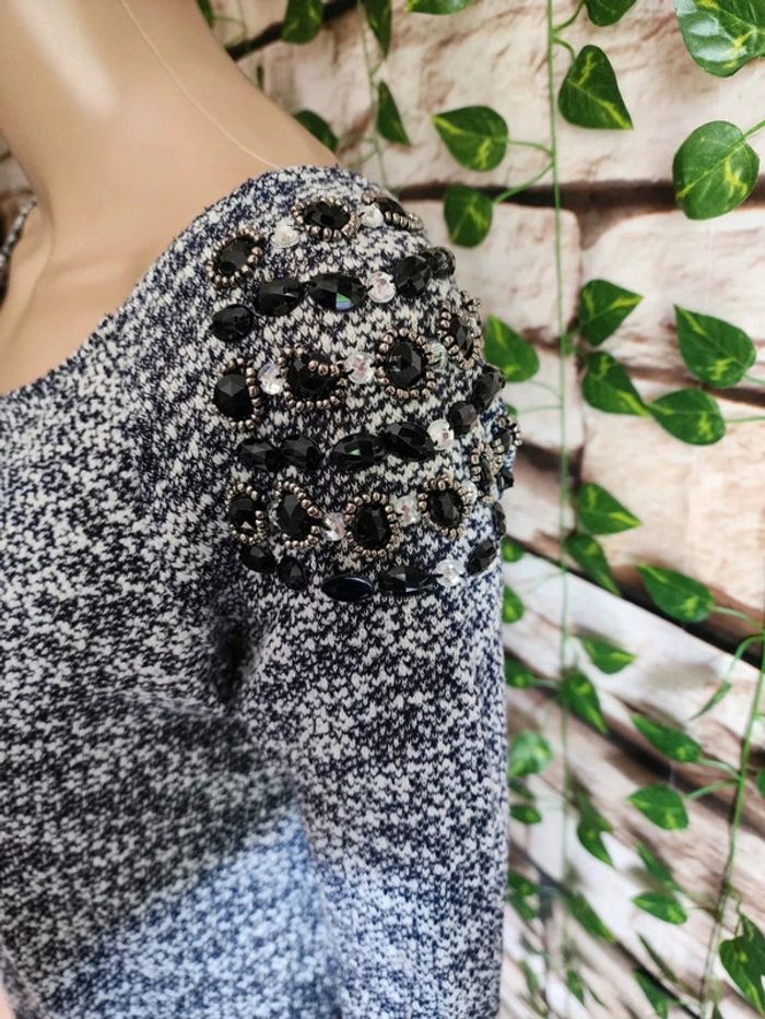 🌸T-shirt ML Gris Émilie Collection Taille 36🌸 - photo numéro 3