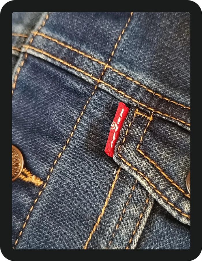 Veste en jeans à capuche bleu et gris Levi Strauss Taille 36 mois - photo numéro 3