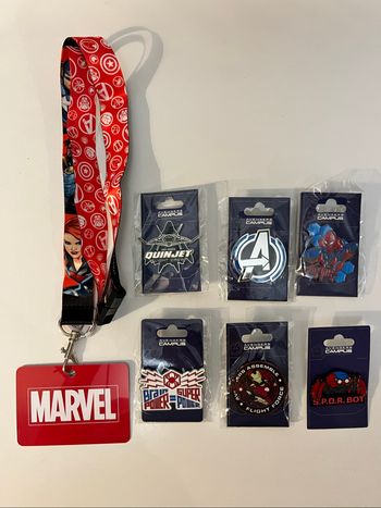 Lot pin’s et lanière Avengers Campus