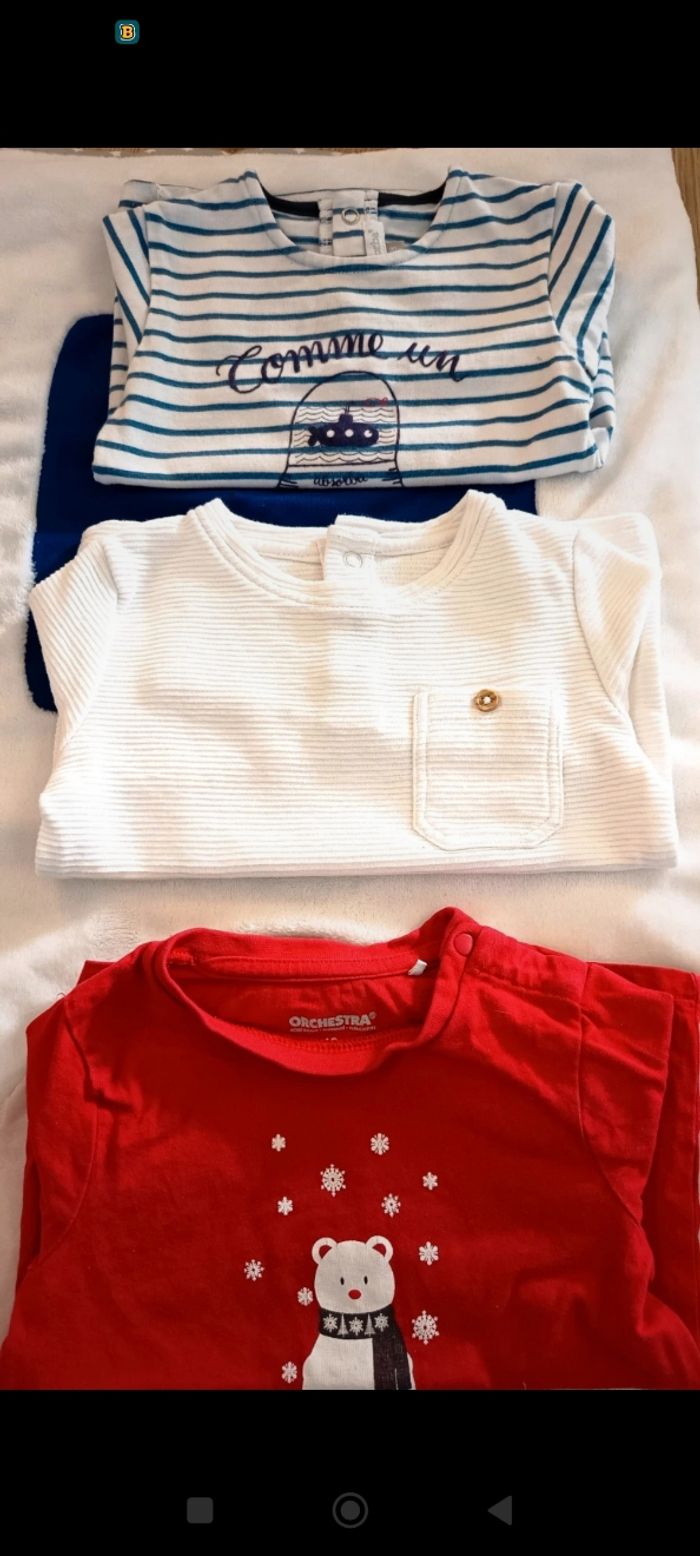 Lot T-shirts manches longues 18 mois - photo numéro 2
