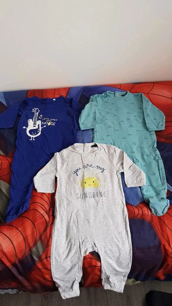 Lot de 3 pyjamas garçon en tissus taille 12 mois