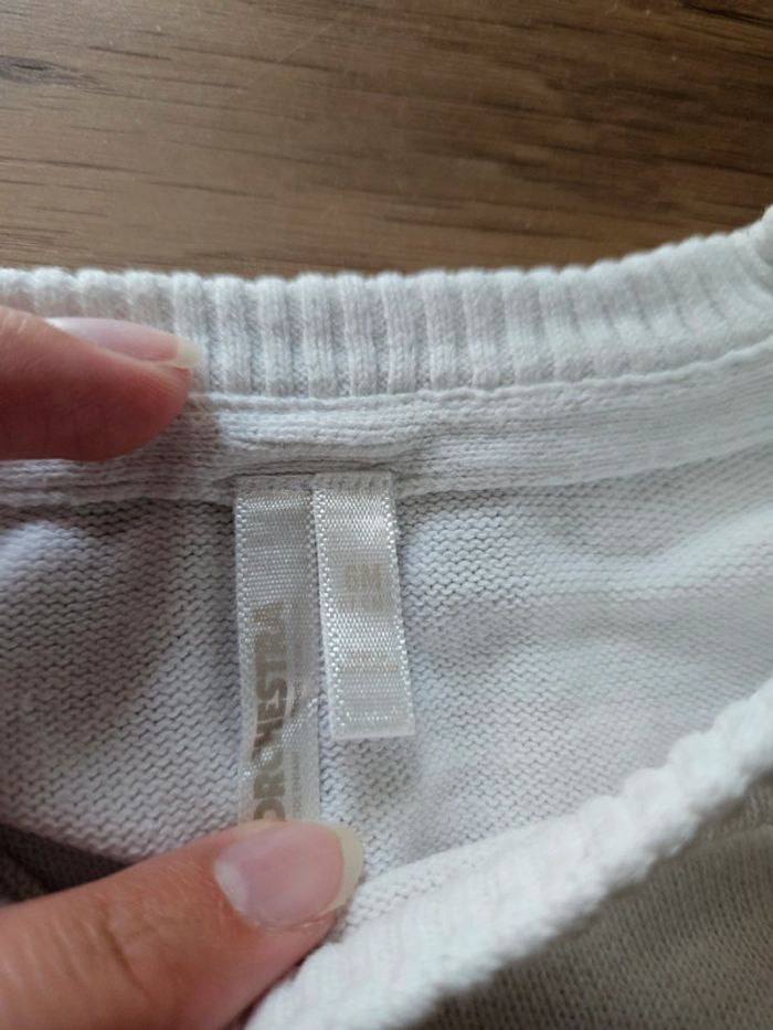 Pull rayé blanc et marron - photo numéro 4