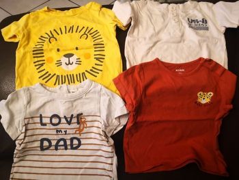 Lot 4 tee-shirts 9 mois
