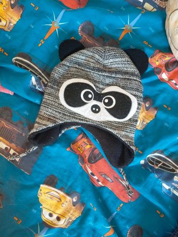 Bonnet raton laveur double polaire