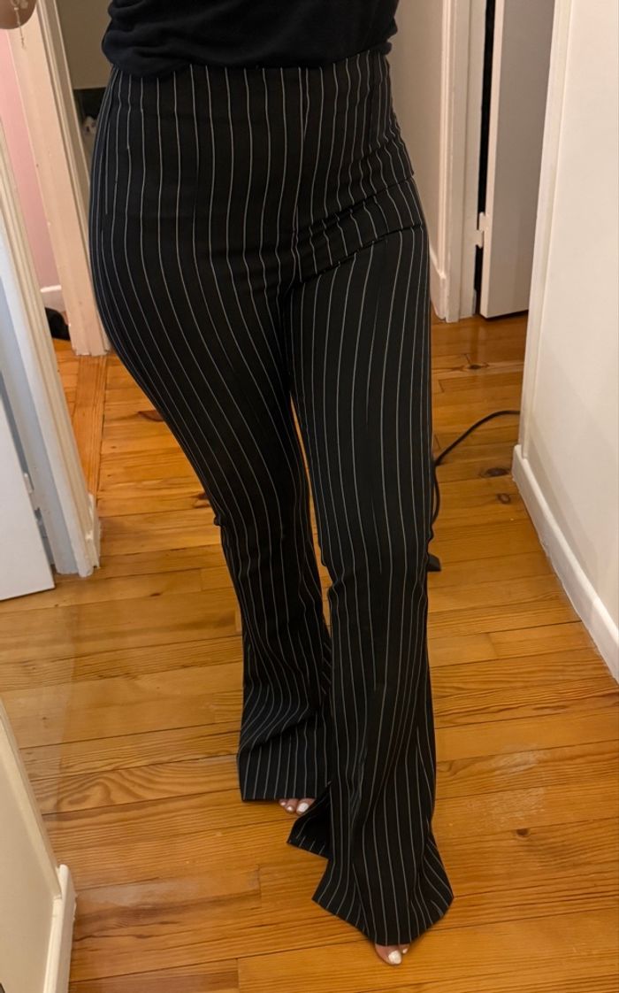 Pantalon noir à rayure Bershka - photo numéro 3