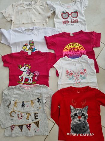 Lot 6 tee-shirts manches courtes et 2 manches longues 24 mois