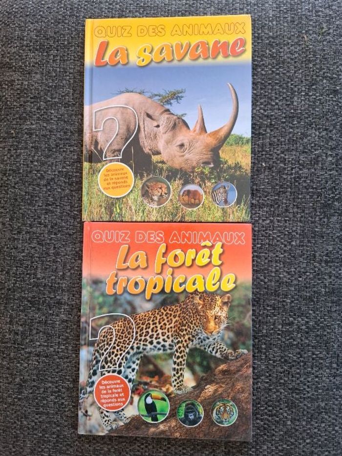 Lot de 2 livres Quiz des animaux en bon état