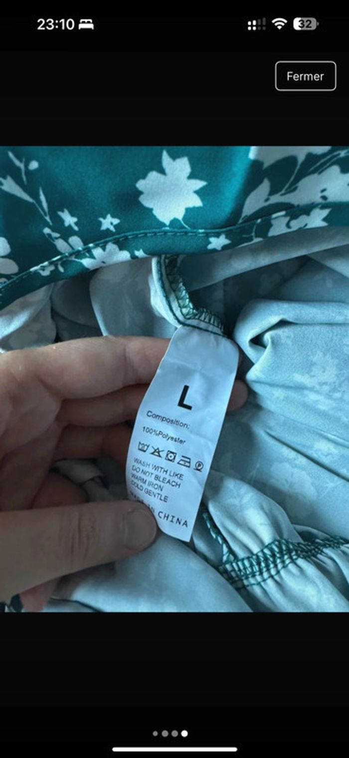 Combi short verte et blanche fleurie - photo numéro 4