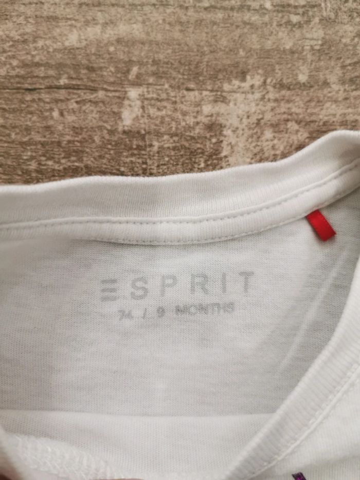 🌺Esprit Joli teeshirt manches longues blanc 9mois - photo numéro 7