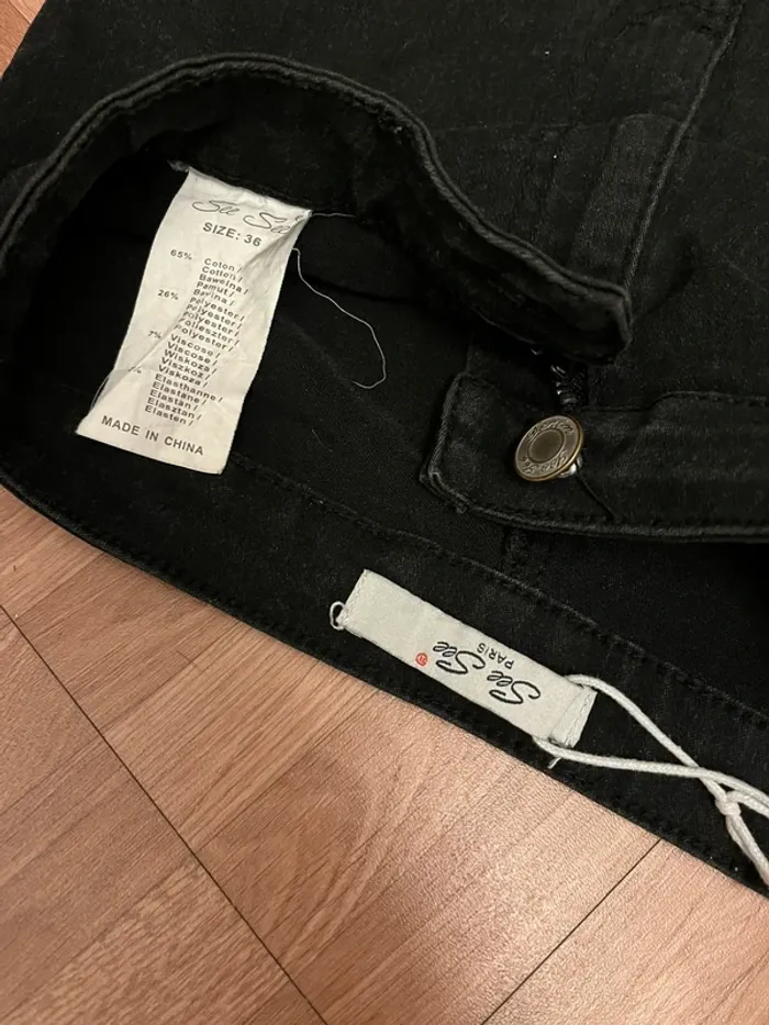 Pantalon jean noir T36 See See - photo numéro 3