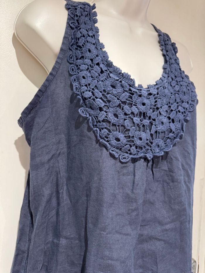 Robe lin taille S/36 bleu été printemps - photo numéro 2