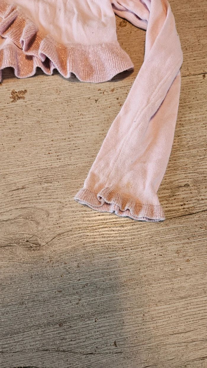 Bolero à manches longues, rose avec brillant, H&M, taille 6 à 8 ans - photo numéro 3
