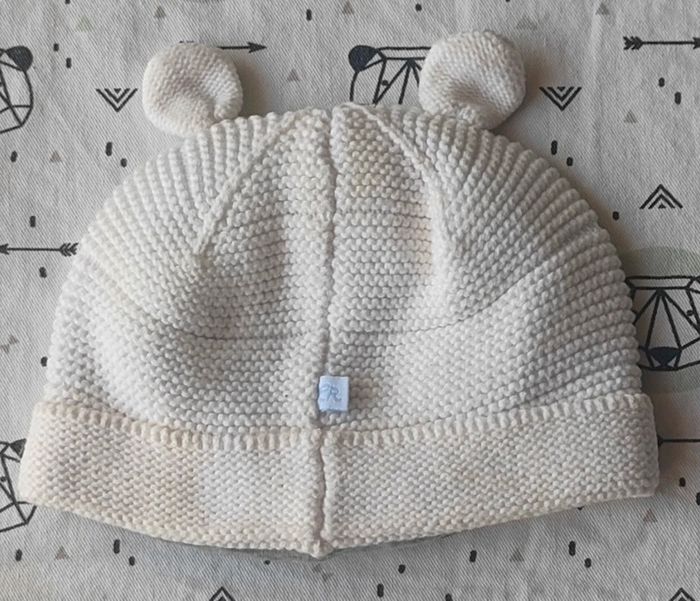 Bonnet avec des petites oreilles taille 0/3 mois - photo numéro 3