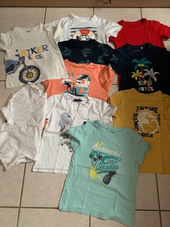 9 t-shirts 1 chemise