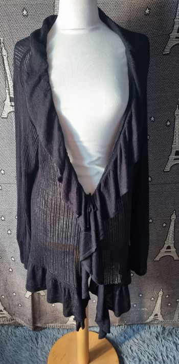Cardigan noir transparent taille 56-58