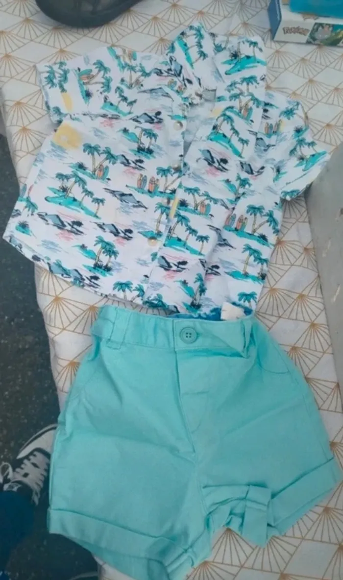 Ensemble short été chemise manche courte primark