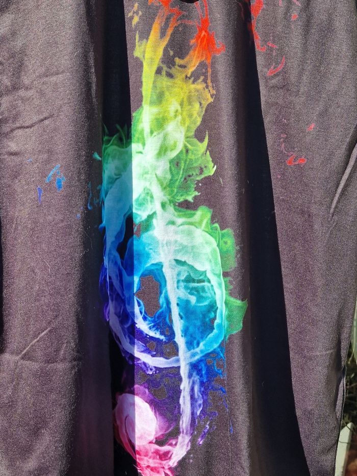 T Shirt X War noir clé de sol arc en ciel 🏳️🌈 taille S - photo numéro 2