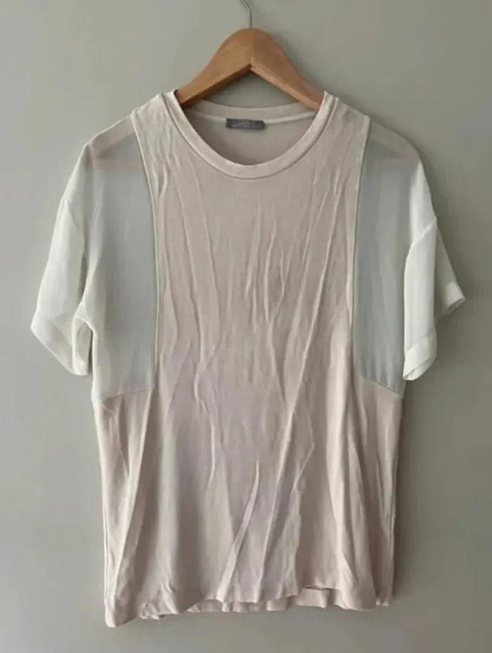 Haut Zara beige et blanc