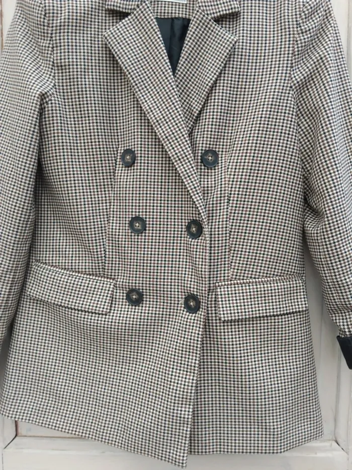 Veste blazer pied de poule - photo numéro 4