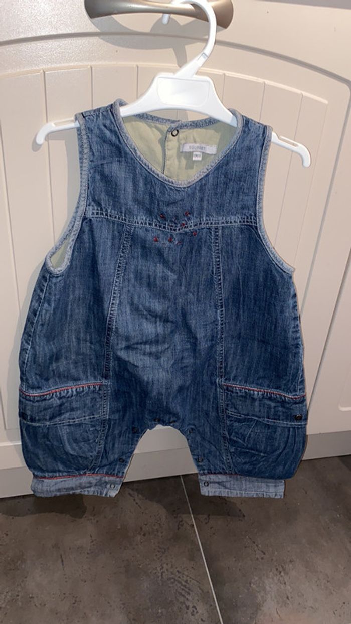 Salopette jeans doublée Jean Bourget 18 mois large