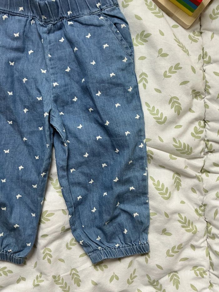 pantalon léger bleu motifs étoiles 6 mois u tout petits - photo numéro 4