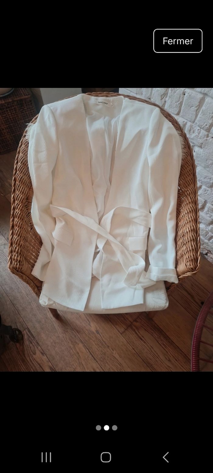 Blaser naf naf blanc taille s - photo numéro 3