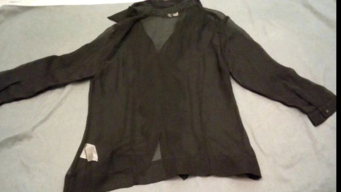 Chemisier voile noir transparent T40 neuf - photo numéro 5