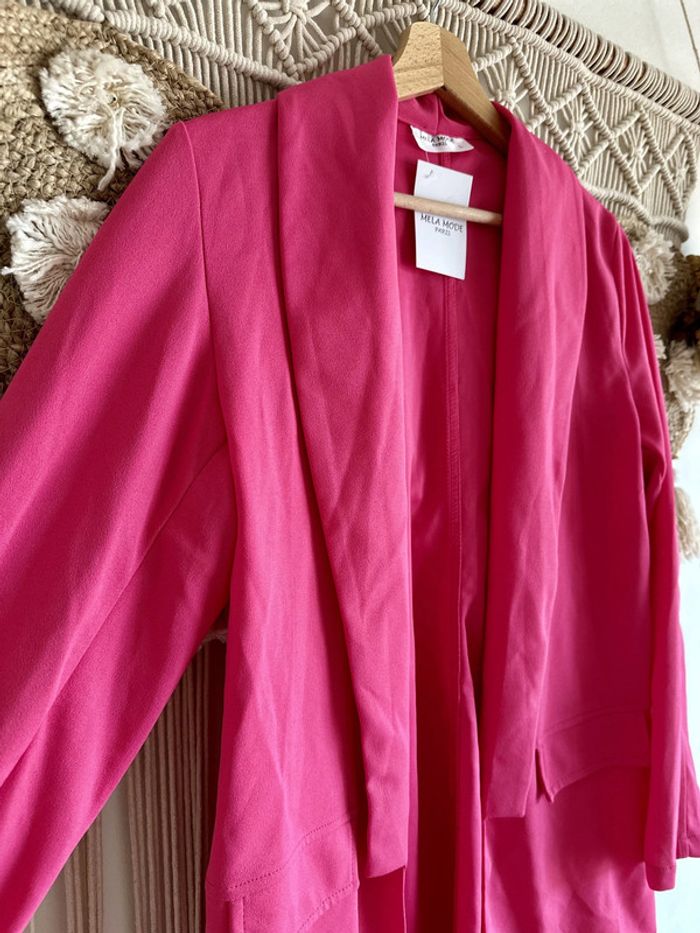 Blazer fluide rose taille L NEUF - photo numéro 3