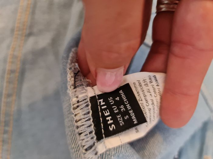 Veste en jean courte ample avec des strass Shein Taille 36 - photo numéro 8
