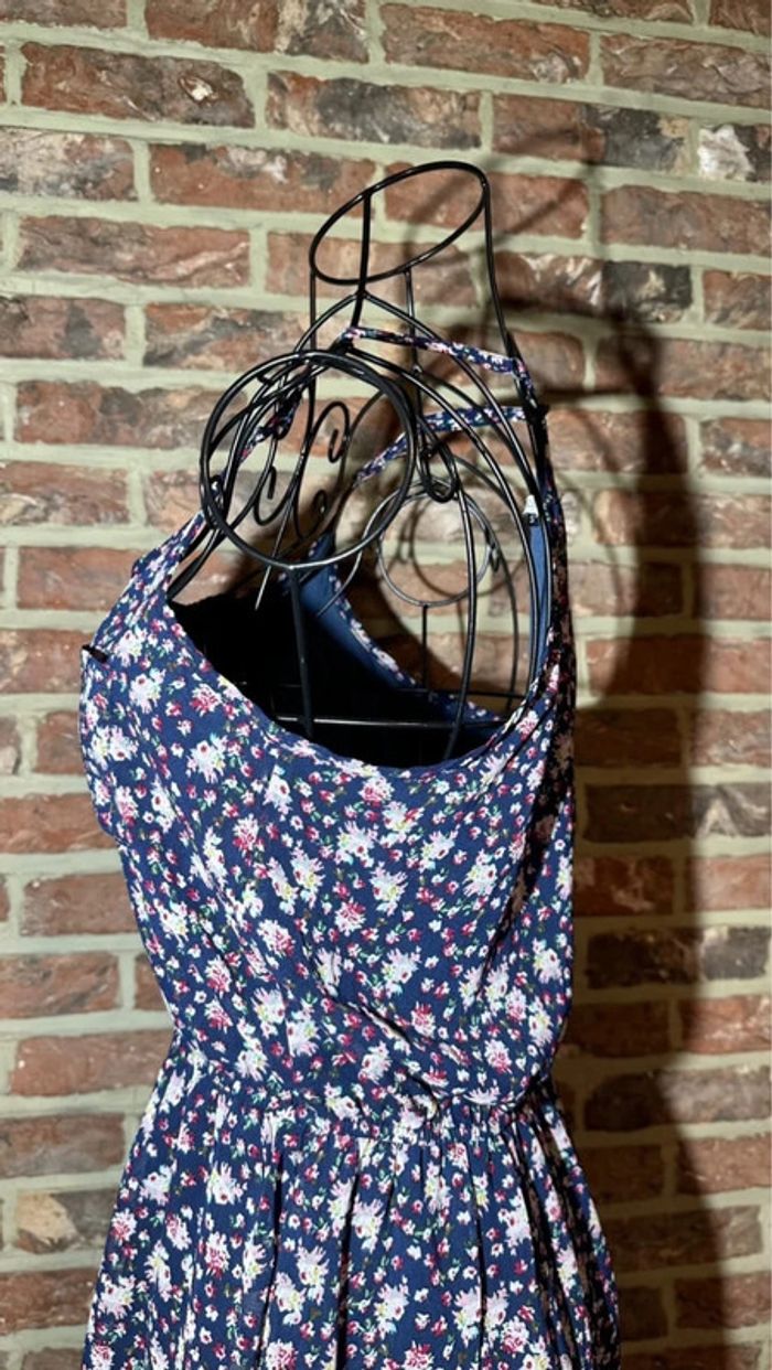Robe bleue foncé à fleurs America Today Taille S/36 - photo numéro 8