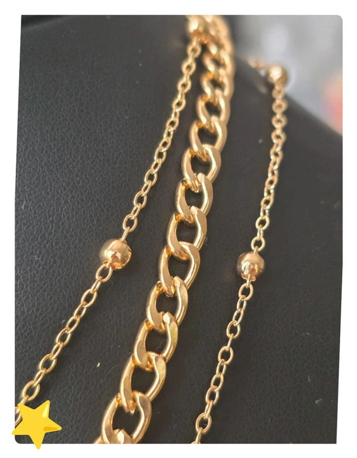 Ensemble 3 collier acier inoxydable dorée - photo numéro 5