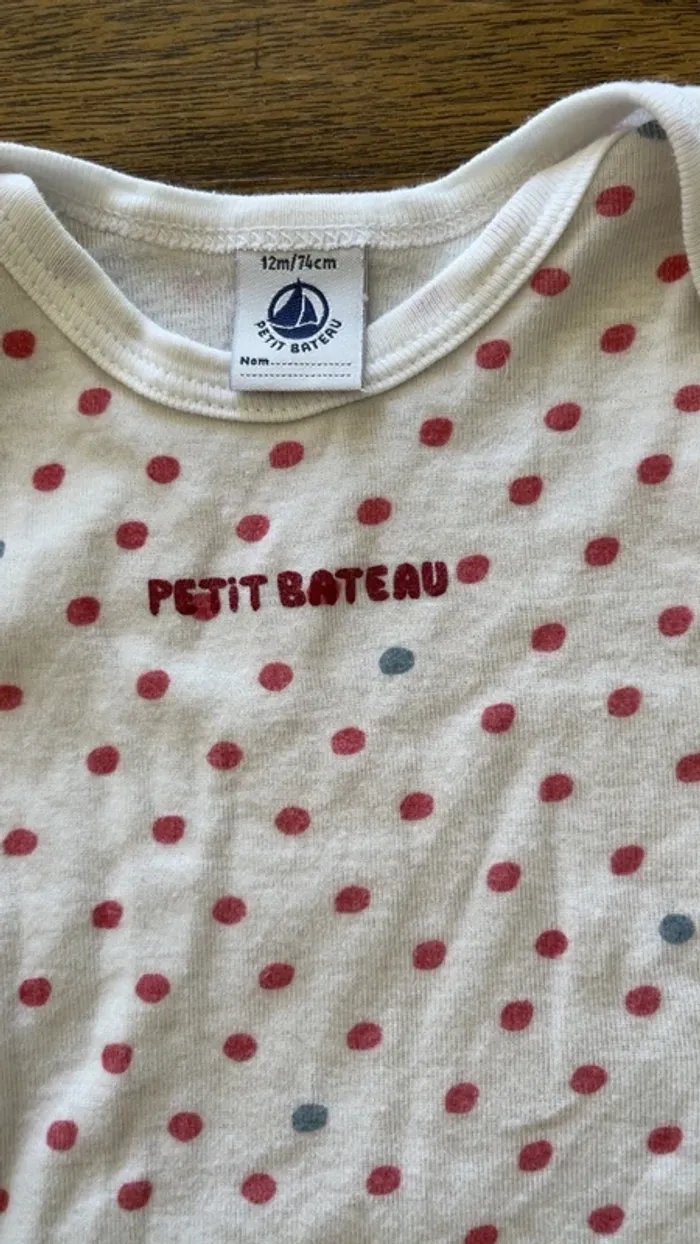 Lot de 3 bodies ML Petit Bateau 12 mois - photo numéro 4