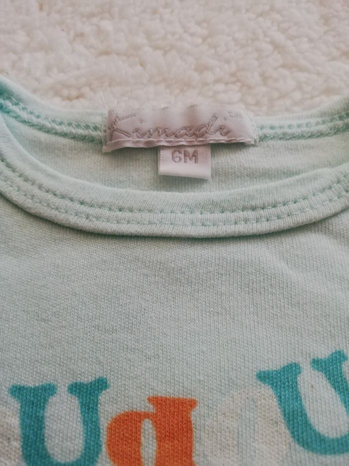 Tee shirt manche longue garçon bleu 6 mois kim - photo numéro 2