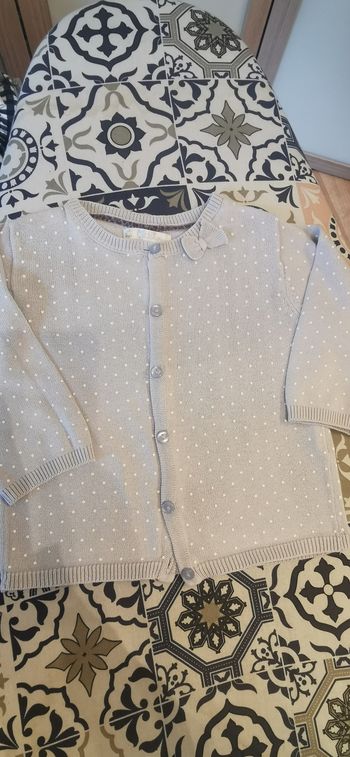 Gilet bébé fille 12 mois 74cm à pois