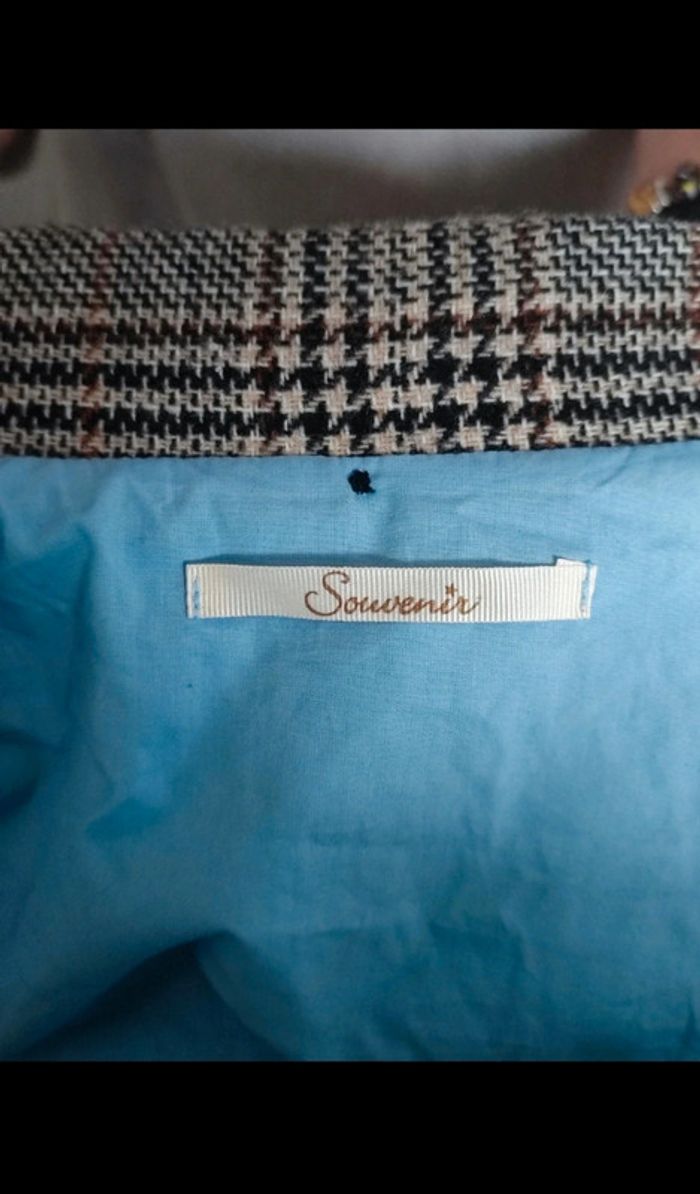 Manteau tartan gris manches chemise Souvenir - photo numéro 5