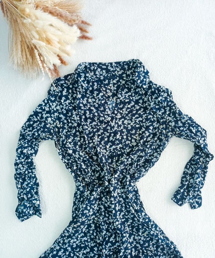 Tunique fleurie marine