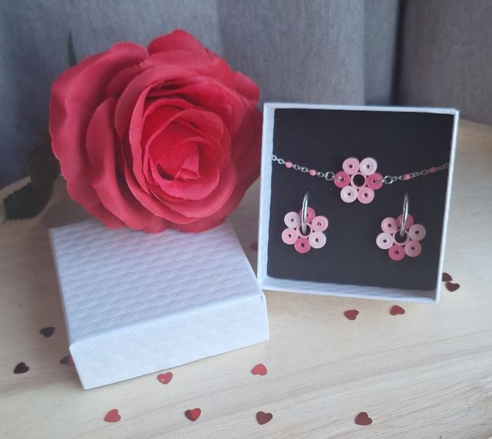 Parure bijoux en quilling 🌸 Rosybus 🌸 - photo numéro 2